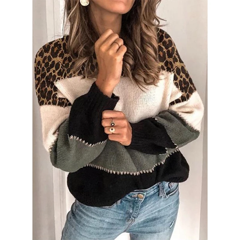 Leopard Jacquard Multicolor Stitching Knit Vintage Sweater Women Casual O Neck Long Sleeve Winter Warm Plus Size Korean Fashion
Leopard Jacquard Multicolor Stitching Knit Vintage Sweater Women Casual O Neck Long Sleeve Winter Warm Plus Size Korean Fashion