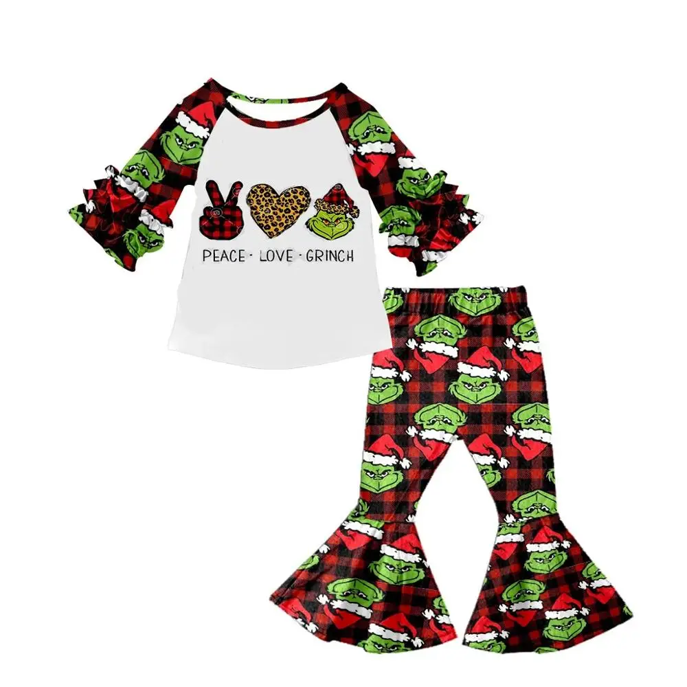 boutique outfits baby girls Christmas long sleeve ruffle top bell bottom girl casual set
boutique outfits baby girls Christmas long sleeve ruffle top bell bottom girl casual set