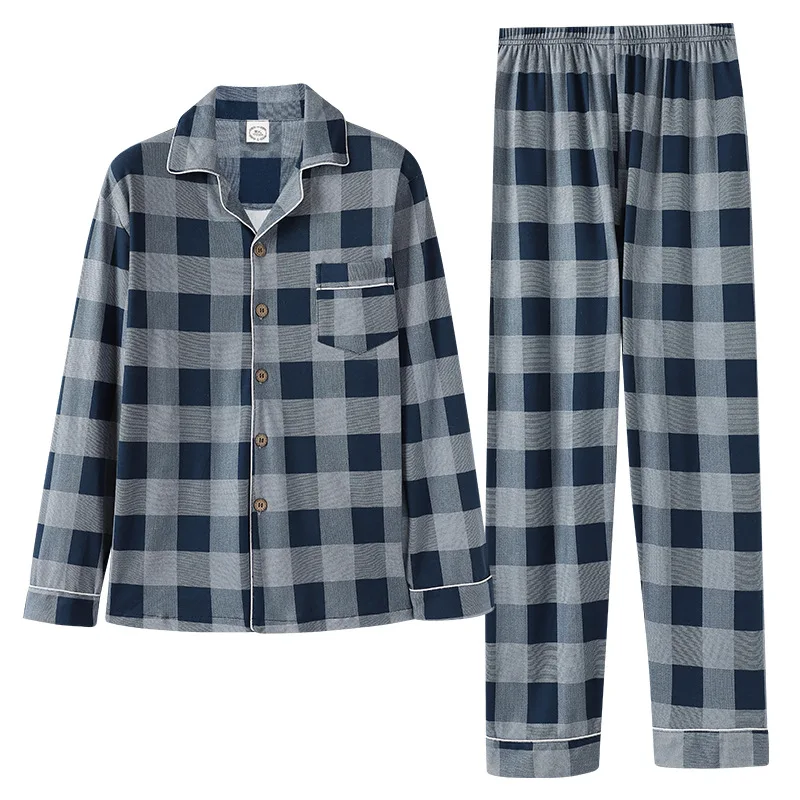 Set Leisure Masculino Nightie MELIFLE Autumn Fashion All-Cotton Men's Sleepwear Turn-down Collar Loose Solid Long Sleeve Pajamas
Set Leisure Masculino Nightie MELIFLE Autumn Fashion All-Cotton Men's Sleepwear Turn-down Collar Loose Solid Long Sleeve Pajamas