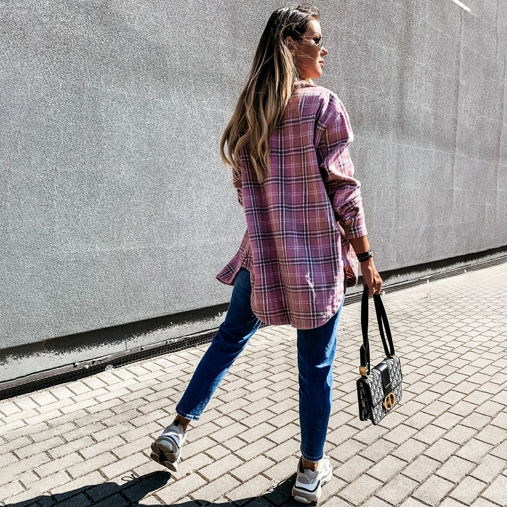 Autumn Spring Long Plaid Shirt Women Casual White Long Sleeve Pocket Button Up Collared Shirt Top Clothes Fashion New 2020 Fall
Autumn Spring Long Plaid Shirt Women Casual White Long Sleeve Pocket Button Up Collared Shirt Top Clothes Fashion New 2020 Fall