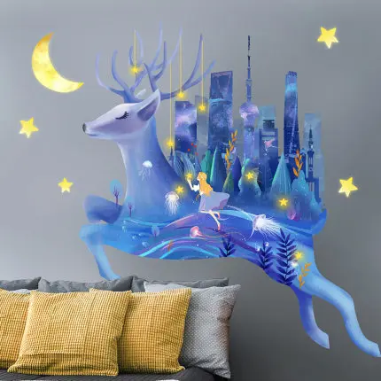 Creative Personality Blue Luminous Deer Wall Stickers Porch Background Wall Wallpaper Living Room Decoration Bedroom Decor
Creative Personality Blue Luminous Deer Wall Stickers Porch Background Wall Wallpaper Living Room Decoration Bedroom Decor