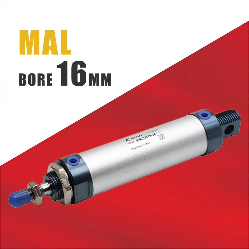 Pneumatic Cylinder MAL Series Mini 16mm Bore 25/50/75/100/200/300/400/500mm Stroke Single lever pneumatic Air cylinder
Pneumatic Cylinder MAL Series Mini 16mm Bore 25/50/75/100/200/300/400/500mm Stroke Single lever pneumatic Air cylinder