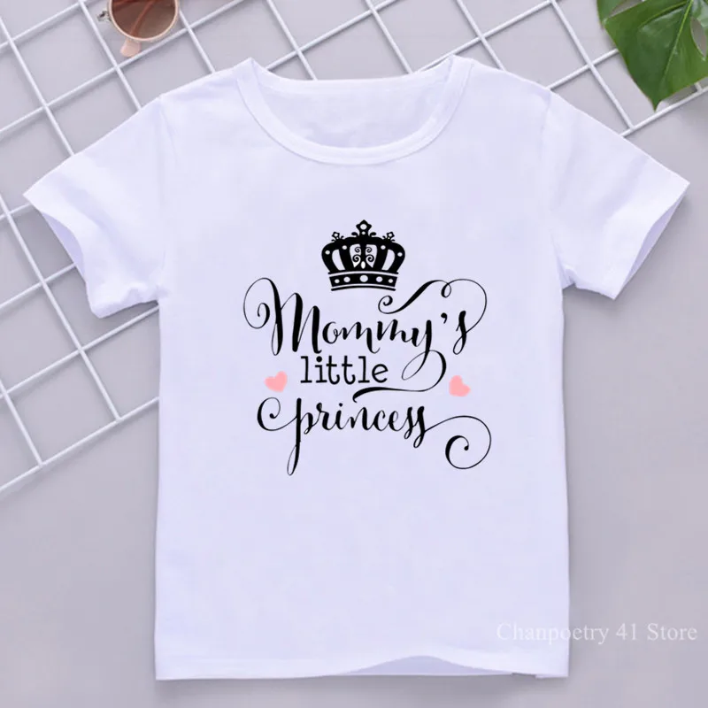 Футболка принцессы с короной детская одежда для девочек белая футболка