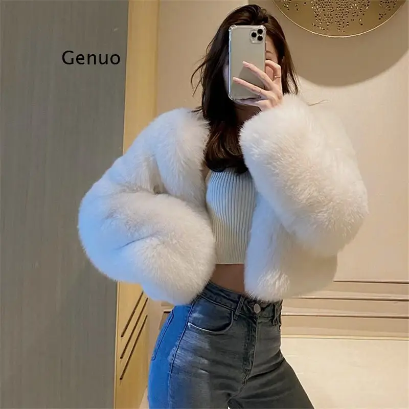 Loose Faux Fur Thickened Fluffy Jacket Women Winter Fluffy Luxury Overcoat High Quality Long Cropped Plush Coat Femme Outer Wear
Loose Faux Fur Thickened Fluffy Jacket Women Winter Fluffy Luxury Overcoat High Quality Long Cropped Plush Coat Femme Outer Wear