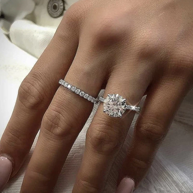 2 Pcs/Set Classic Luxury Round Zircon Wedding Promise Rings For Women Silver Color Female Bride Jewelry Engagement Party Gifts
2 Pcs/Set Classic Luxury Round Zircon Wedding Promise Rings For Women Silver Color Female Bride Jewelry Engagement Party Gifts