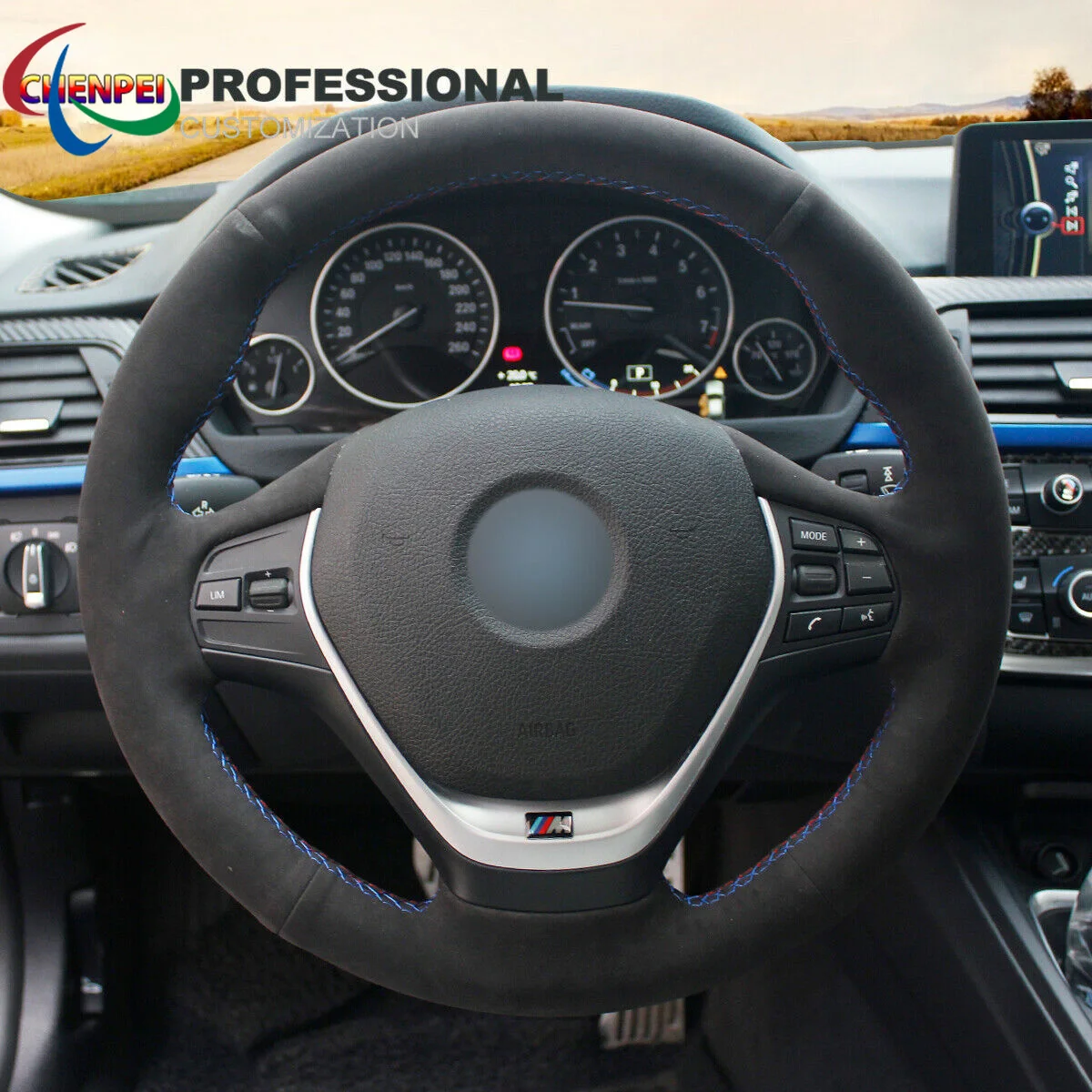 DIY Hand-Sewn Non-Slip Black Suede Car Steering Wheel Cover For BMW 3 Series F30 F34 F22 F23 F32 Car Interior Accessories
DIY Hand-Sewn Non-Slip Black Suede Car Steering Wheel Cover For BMW 3 Series F30 F34 F22 F23 F32 Car Interior Accessories