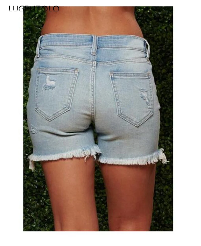 Lugentolo Women Short Jeans Fashion Denim Shorts Summer Hole Ripped Pocket Casual Trend Straight Female All-match Jeans
Lugentolo Women Short Jeans Fashion Denim Shorts Summer Hole Ripped Pocket Casual Trend Straight Female All-match Jeans