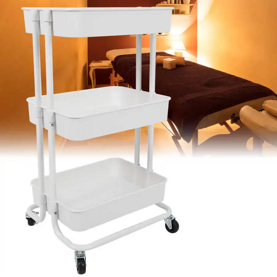 3 Layers Trolley Rolling Cart Salon Storage Trolley Hollow Out Designs 19.1mm Thick Steel Tube Plastic Carbon Steel Stable Rack
3 Layers Trolley Rolling Cart Salon Storage Trolley Hollow Out Designs 19.1mm Thick Steel Tube Plastic Carbon Steel Stable Rack