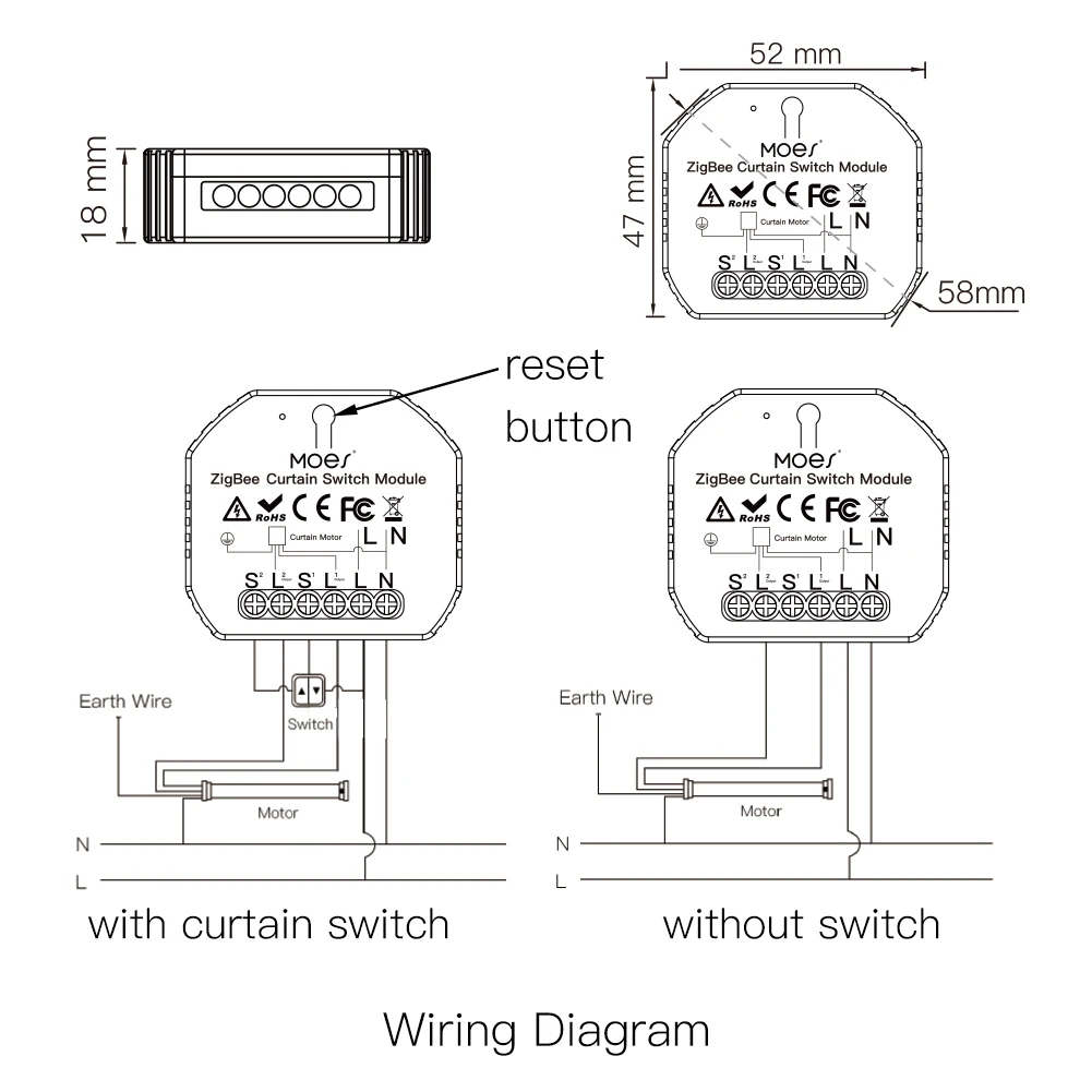 Moes ZigBee 3.0 Smart Curtain Switch Module Motorized Roller Shutter Blinds Motor Tuya Smart Life Alexa Echo Google Home
Moes ZigBee 3.0 Smart Curtain Switch Module Motorized Roller Shutter Blinds Motor Tuya Smart Life Alexa Echo Google Home