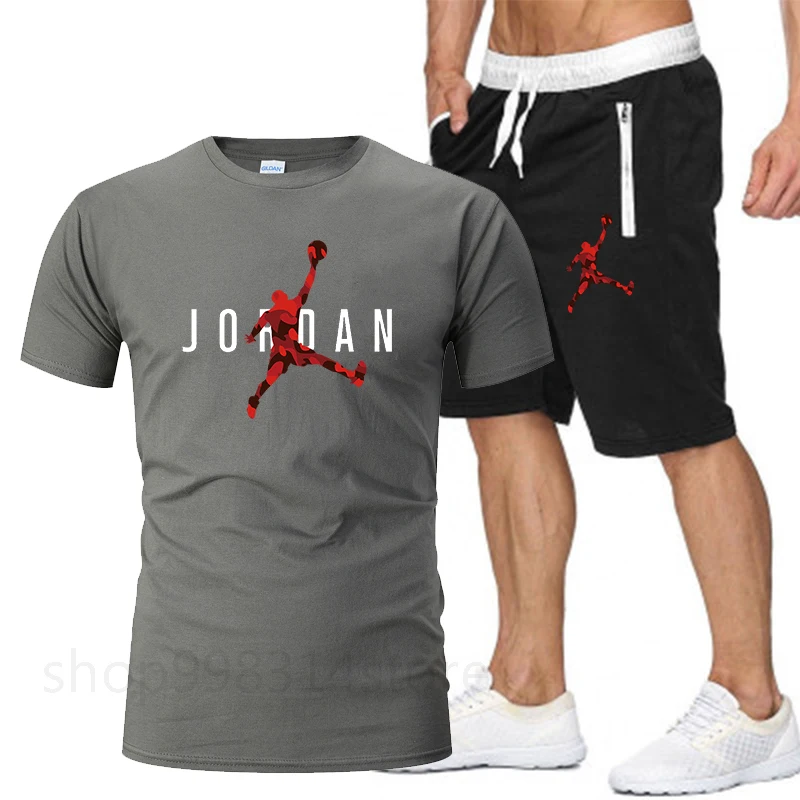2021Summer Men's T-shirt Set 2-piece Men's Sportswear Suit Basketball Sports Fitness Jordan-23 Printed Short Sleeve + Men's Suit
2021Summer Men's T-shirt Set 2-piece Men's Sportswear Suit Basketball Sports Fitness Jordan-23 Printed Short Sleeve + Men's Suit