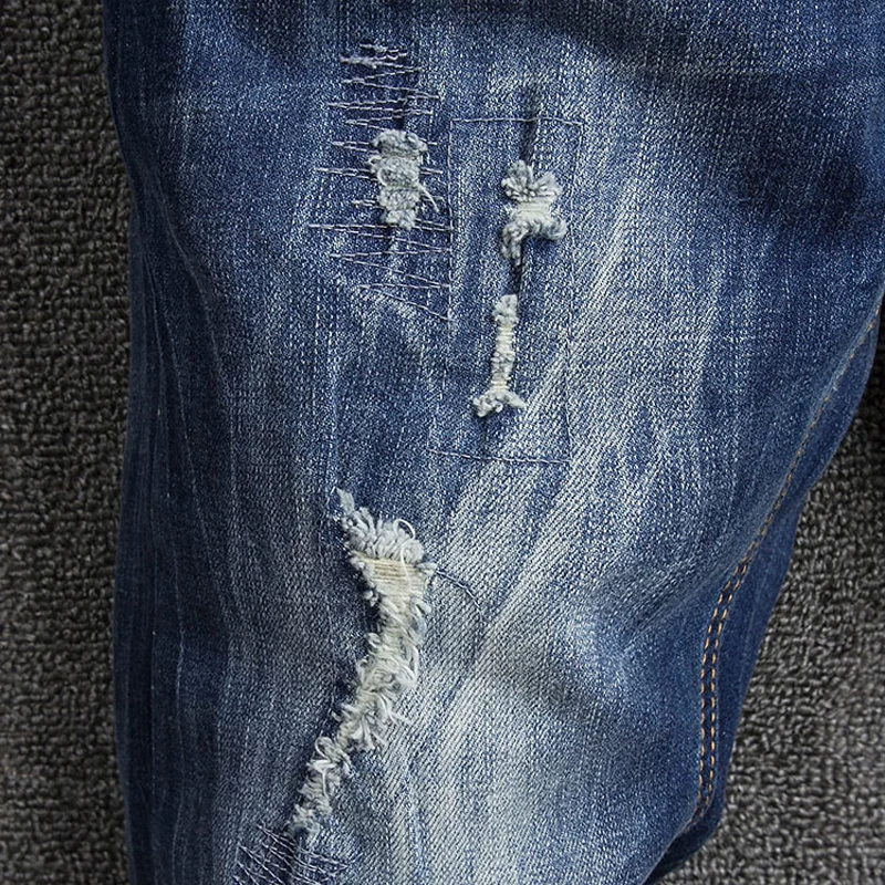 Streetwear Fashion Men Jeans Retro Dark Blue Destroyed Ripped Jeans For Men Elastic Cotton Slim Fit Designer Hip Hop Punk Pants
Streetwear Fashion Men Jeans Retro Dark Blue Destroyed Ripped Jeans For Men Elastic Cotton Slim Fit Designer Hip Hop Punk Pants