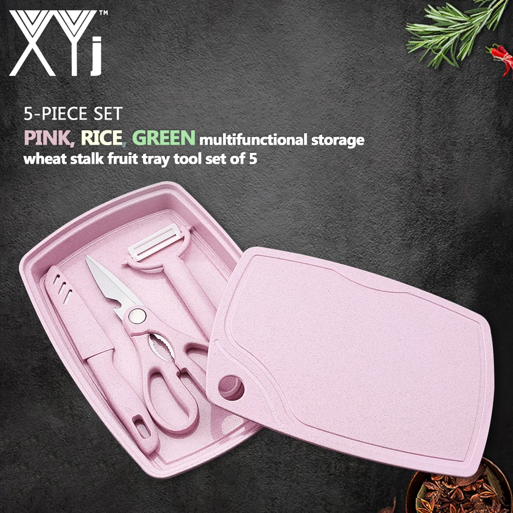 XYj 5Pcs BBQ Camping Stainless Steel Knives Set Tool Scissor Peeler Chef Knife Cutting Board Pink Green Rice Washing Storage Box 
XYj 5Pcs BBQ Camping Stainless Steel Knives Set Tool Scissor Peeler Chef Knife Cutting Board Pink Green Rice Washing Storage Box