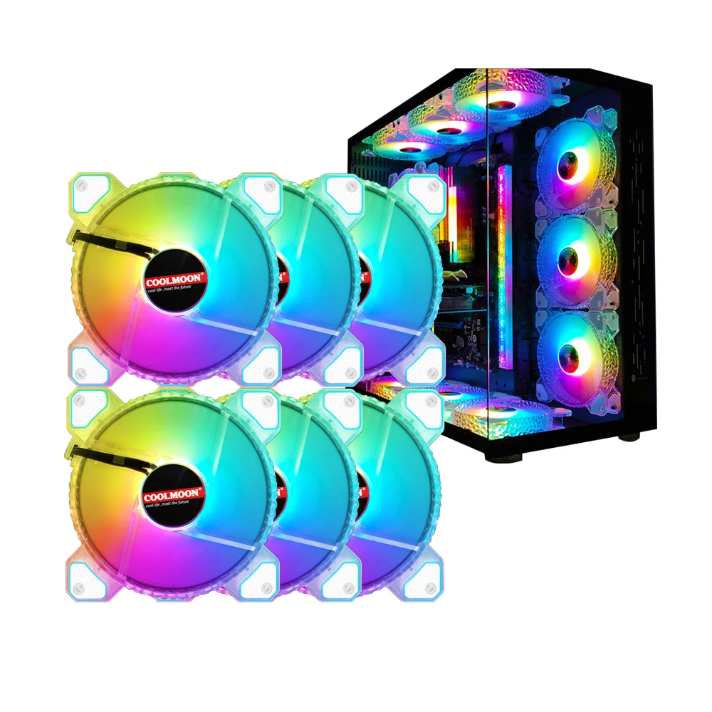 COOLMOON A-RGB 12cm Case Fans Crystal RGB Fan 120mm Diamond Aperture 5V A-RGB Chassis Quiet Fan Control Cooler Custom
COOLMOON A-RGB 12cm Case Fans Crystal RGB Fan 120mm Diamond Aperture 5V A-RGB Chassis Quiet Fan Control Cooler Custom