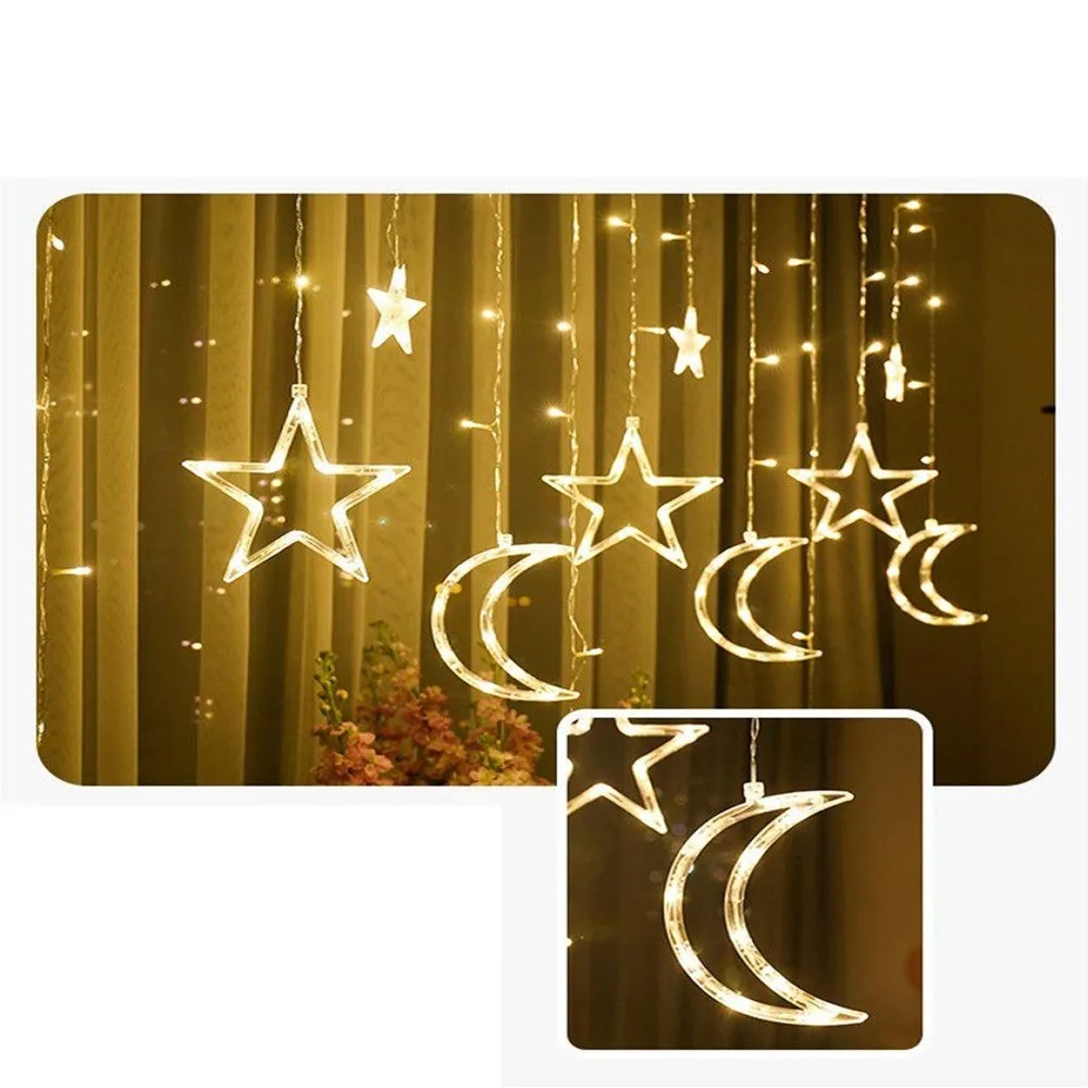 Moon and Star LED Lamp String Christmas Lights Decoration Holiday Lights Curtain Lamp Wedding Neon Lantern 110V/220V fairy light
Moon and Star LED Lamp String Christmas Lights Decoration Holiday Lights Curtain Lamp Wedding Neon Lantern 110V/220V fairy light