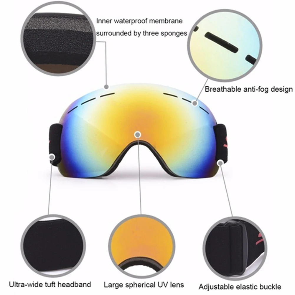 Fashion Men Women Outdoor Winter Sport Skiing Snowboard Goggles Anti-fog Dual-Lens UV Protection Sunglasses Highly recommended
Fashion Men Women Outdoor Winter Sport Skiing Snowboard Goggles Anti-fog Dual-Lens UV Protection Sunglasses Highly recommended
