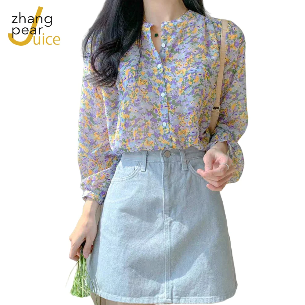 Women Shirt Casual Floral Print Chiffon Vintage Blouse Long Sleeve Vintage Shirt Womens Tops And Blouses 
Women Shirt Casual Floral Print Chiffon Vintage Blouse Long Sleeve Vintage Shirt Womens Tops And Blouses