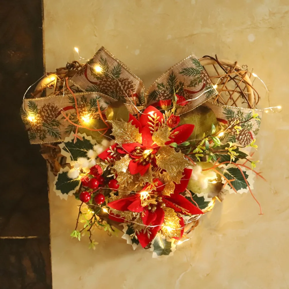 Xmas Door Wreath Christmas Flower Heart Shape Ribbon Berry Wreath Front Door For New Year Merry Christmas Noel Navidad
Xmas Door Wreath Christmas Flower Heart Shape Ribbon Berry Wreath Front Door For New Year Merry Christmas Noel Navidad