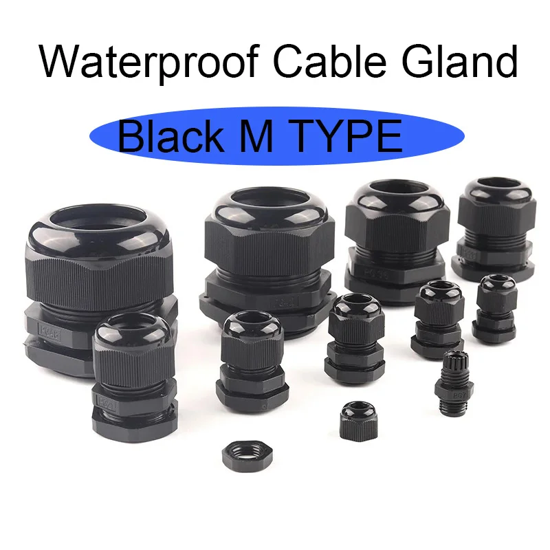 10PCS M Type Waterproof Cable Gland Connector IP68 Black Nylon Plastic Cable M12x1.5 for 4-6.5mm M16/20/25/32/40/50/63 Cable
10PCS M Type Waterproof Cable Gland Connector IP68 Black Nylon Plastic Cable M12x1.5 for 4-6.5mm M16/20/25/32/40/50/63 Cable