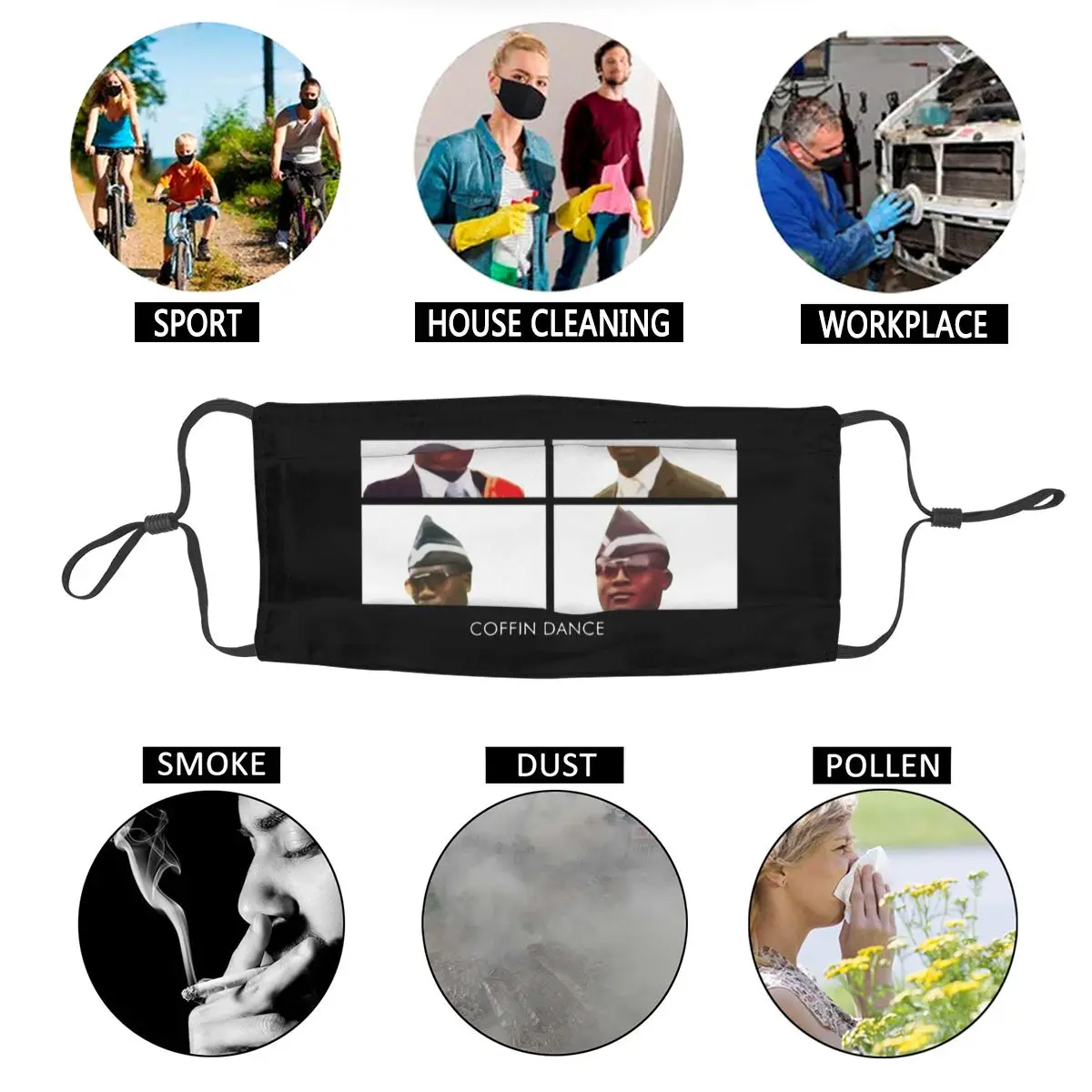 Coffin Dance Men Women Non-Disposable Mouth Face Mask Pallbearers Stay Home Dustproof Protection Cover Respirator
Coffin Dance Men Women Non-Disposable Mouth Face Mask Pallbearers Stay Home Dustproof Protection Cover Respirator