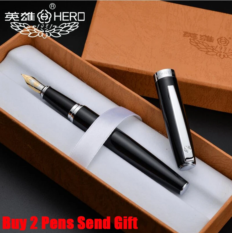 

Hot Selling New Arrival Brand Hero 382 Metal Ink Fountain Pen Business Men Luxury Writing Pen Buy 2 Pens Send Gift