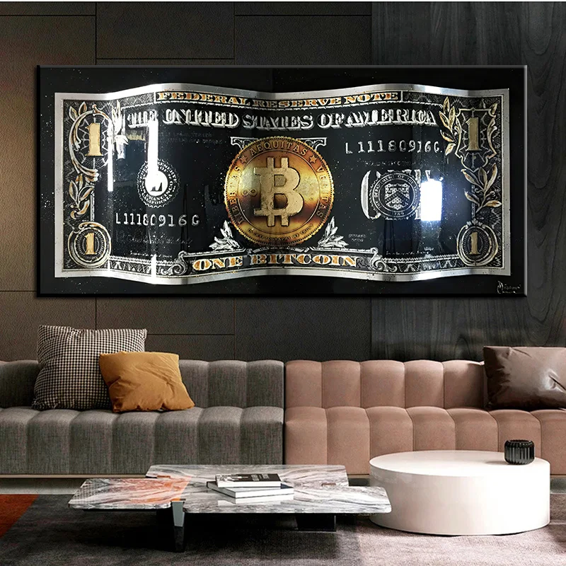 Inspirational Money Canvas Painting Modern Canvas One Bitcoin Dollar Picture Vintage Retro Art Wall Poster for Home Decor
Inspirational Money Canvas Painting Modern Canvas One Bitcoin Dollar Picture Vintage Retro Art Wall Poster for Home Decor