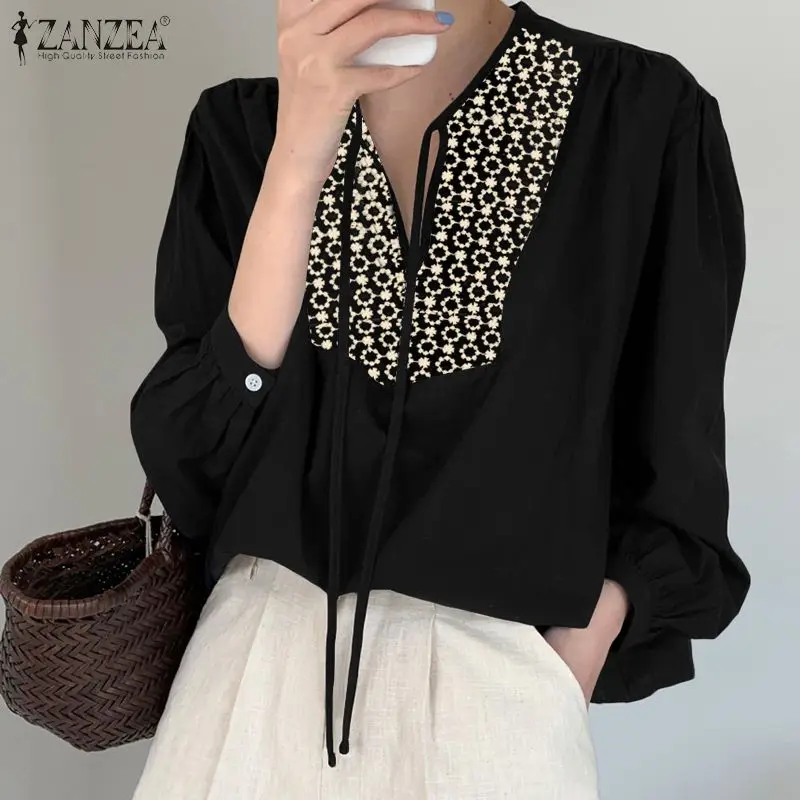 ZANZEA 2021 Elegant Embroidery Tops Women's Lace Crochet Blouse Autumn Long Sleeve Blusas Female V Neck Tunic Chemise
ZANZEA 2021 Elegant Embroidery Tops Women's Lace Crochet Blouse Autumn Long Sleeve Blusas Female V Neck Tunic Chemise