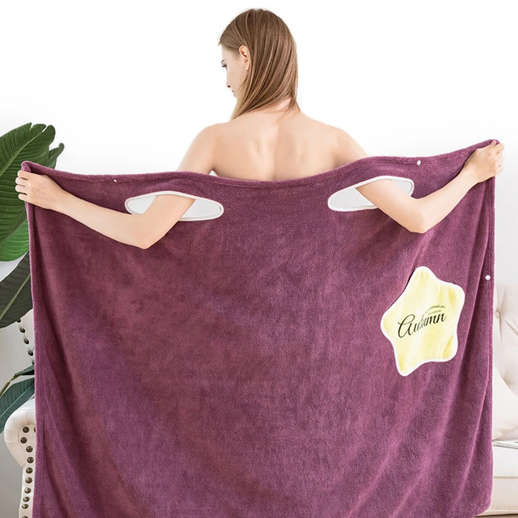 

Домашние носимые банные халаты, женские мягкие и приятные для кожи абсорбирующие Банные полотенца из микрофибры, домашний текстиль, банные ...