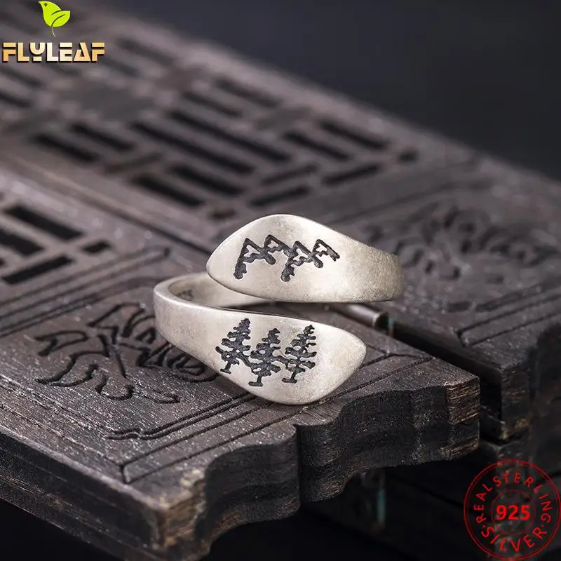 925 Sterling Silver Vintage Forest Trees Open Rings For Women Handmade Female Retro Fine Jewelry
925 Sterling Silver Vintage Forest Trees Open Rings For Women Handmade Female Retro Fine Jewelry