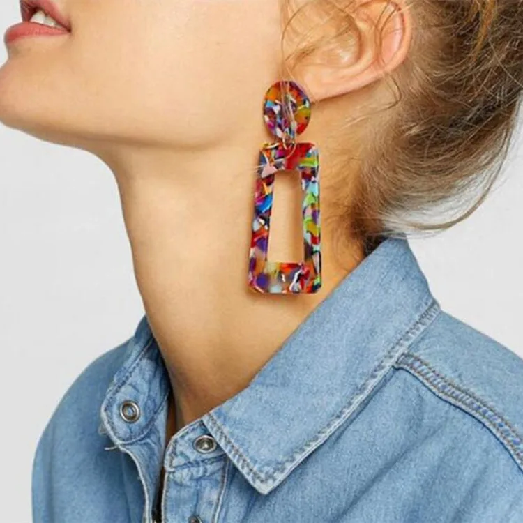 Acrylic Earrings For Women Resin Oval Square Geometric Earrings Bohemian Jewelry Gift New Popular
Acrylic Earrings For Women Resin Oval Square Geometric Earrings Bohemian Jewelry Gift New Popular