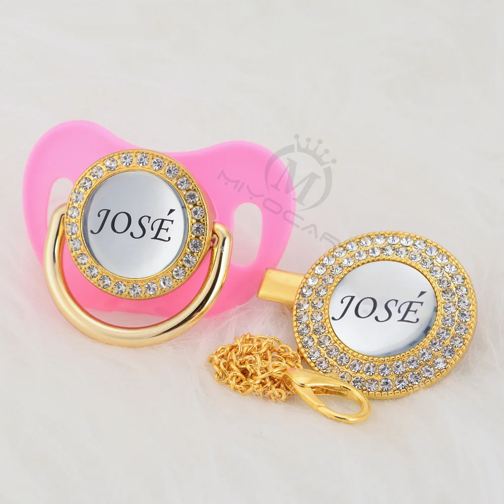 MIYOCAR custom any name photo can make gold bling pacifier and pacifier clip silver elegant BPA free dummy unique design P8-w
MIYOCAR custom any name photo can make gold bling pacifier and pacifier clip silver elegant BPA free dummy unique design P8-w