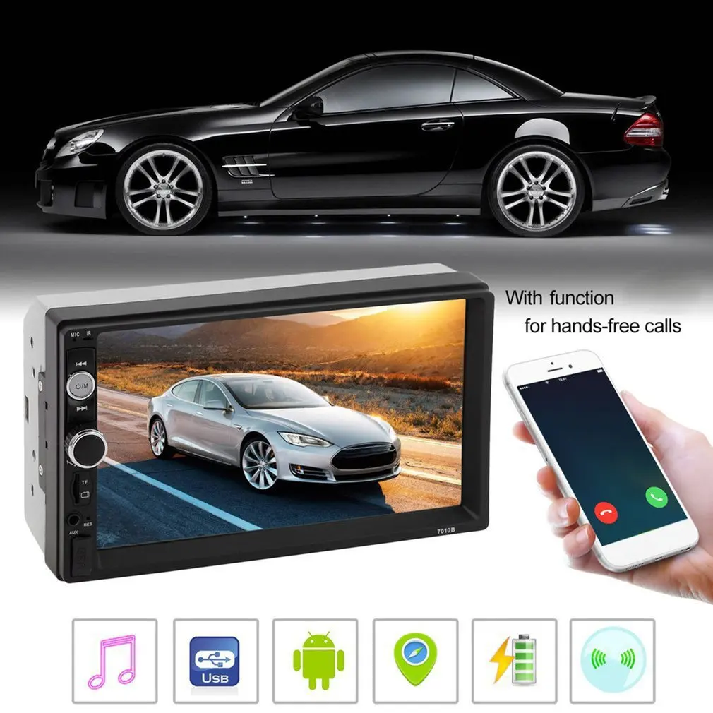 7 Inch Car MP5 Multimedia Player 2 Din Radio Touch Screen FM USB AUX Support Rear View Camera Remote Control Car Kit
7 Inch Car MP5 Multimedia Player 2 Din Radio Touch Screen FM USB AUX Support Rear View Camera Remote Control Car Kit