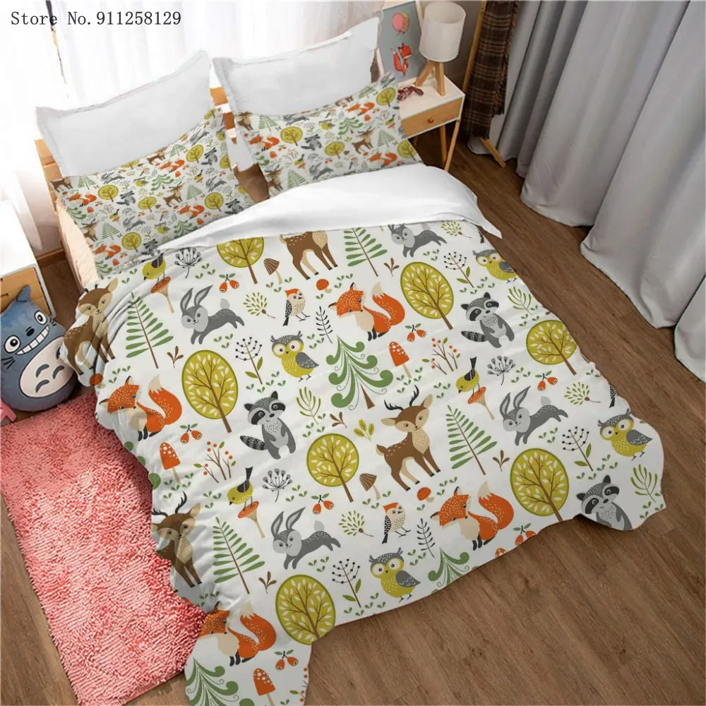 2/3 Pieces Owl Koala deer Fox Bedding Set Colorful Animals Duvet Cover For Boy Girl Bed Quilt Cover Home Cartoon Bed Cover Set
2/3 Pieces Owl Koala deer Fox Bedding Set Colorful Animals Duvet Cover For Boy Girl Bed Quilt Cover Home Cartoon Bed Cover Set