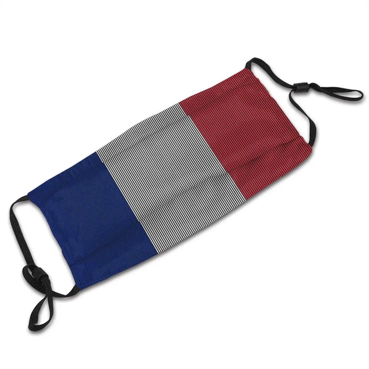 

Flag Of France Adult Reusable Mouth Face Mask French Flag Anti Haze Dustproof Mask With Filters Protection Cover Respirator