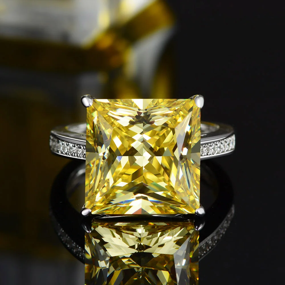 COLORFISH Luxury 7 ctw CZ Canary Yellow Princess Cut Engagement Ring Women Anniversary Jewelry 925 Sterling Silver Wedding Rings
COLORFISH Luxury 7 ctw CZ Canary Yellow Princess Cut Engagement Ring Women Anniversary Jewelry 925 Sterling Silver Wedding Rings