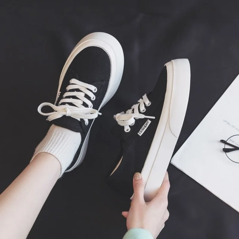 Women Canvas Shoes Thick-soled Students Ins Wind Korean Version of Ulzzang All-match Increased Board Shoes Sapatos De Mujer
Women Canvas Shoes Thick-soled Students Ins Wind Korean Version of Ulzzang All-match Increased Board Shoes Sapatos De Mujer