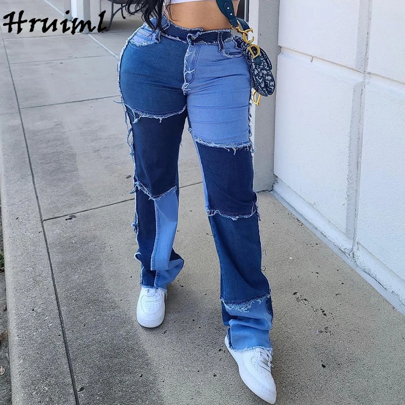 Джинсы женские прямые, со средней посадкой, в стиле пэчворк, осень размера плюс
Джинсы женские прямые, со средней посадкой, в стиле пэчворк, осень размера плюс