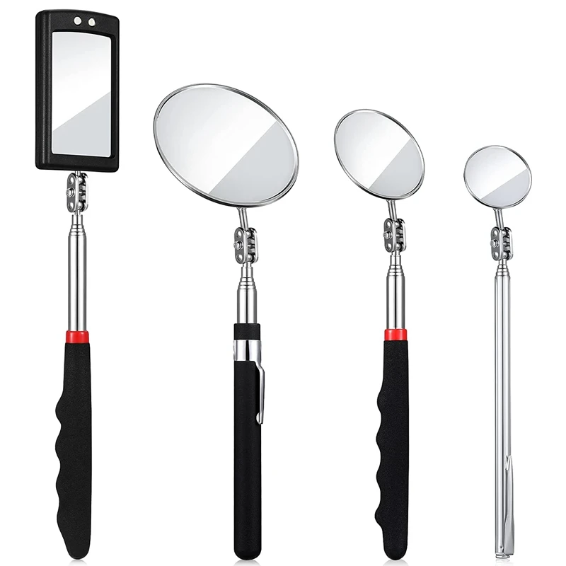 4 Pcs Telescoping Inspection Mirror LED Lighted Flexible Inspection Mirror Round +Square Mirror Inspection Tool
4 Pcs Telescoping Inspection Mirror LED Lighted Flexible Inspection Mirror Round +Square Mirror Inspection Tool