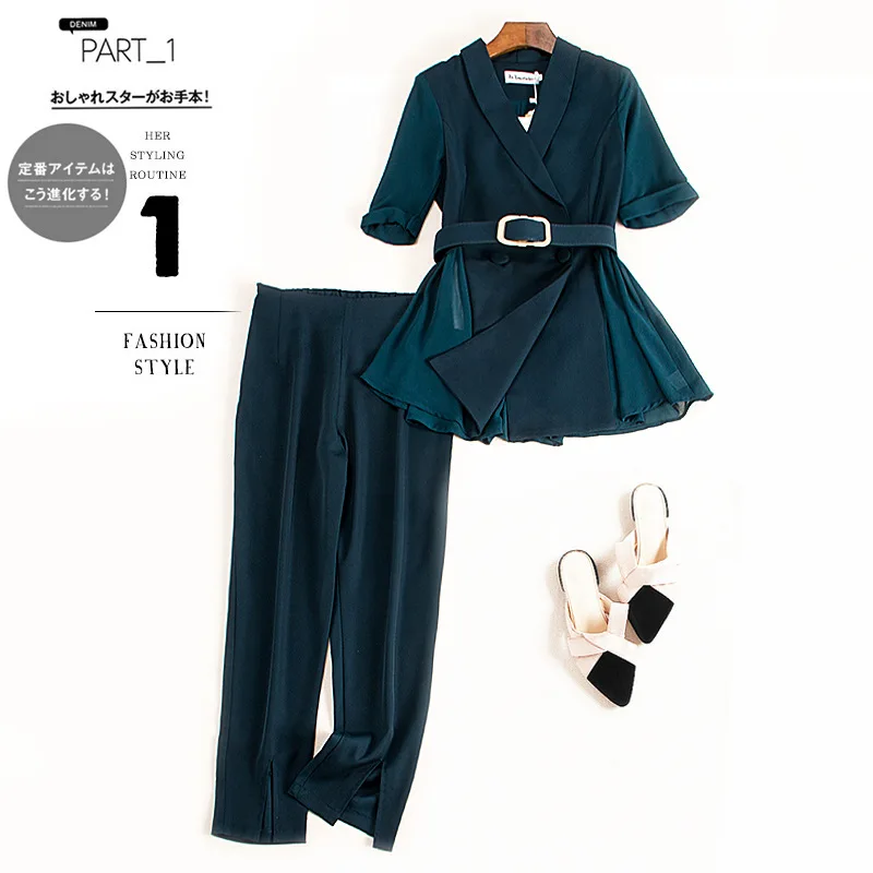 Women's Suit Summer Dress New Fashion Belt Temperament Occupation Waist Chiffon Small Suit Strap Pants Suit Three-piece
Women's Suit Summer Dress New Fashion Belt Temperament Occupation Waist Chiffon Small Suit Strap Pants Suit Three-piece