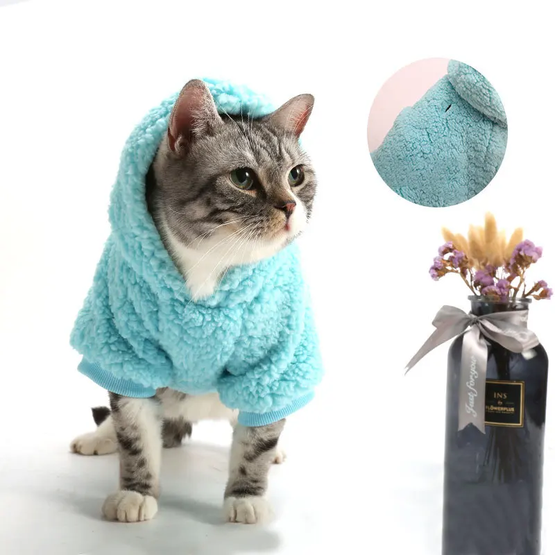 

Autumn Winter Warm Pet Cat Costume for Cats Soft Fleece Dog Cat Clothes Kedi Katten Mastomas Clothing Pullovers Ropa Para Gato