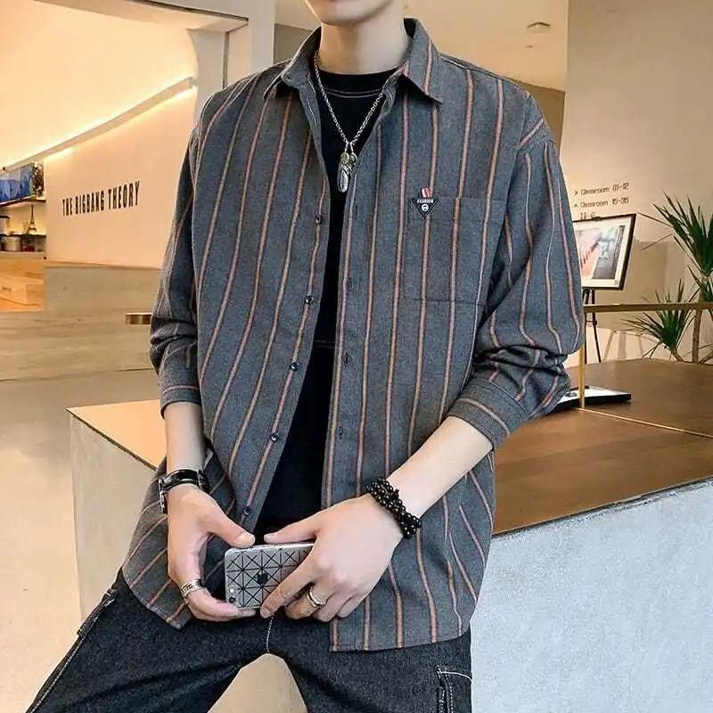E-BAIHUI Oversized Shirts For Men Striped Fashion High Street Long Sleeve Men's Clothing Casual Loose Harajuku Chic Streetwear
E-BAIHUI Oversized Shirts For Men Striped Fashion High Street Long Sleeve Men's Clothing Casual Loose Harajuku Chic Streetwear