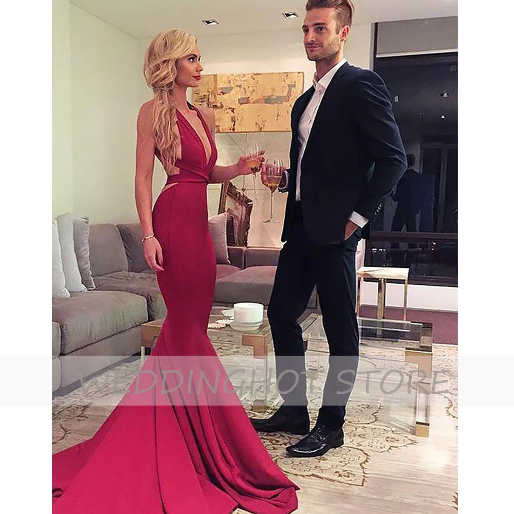 Hot Sale Sexy Evening Dresses Long 2021 Women Simple V-Neck Backless Mermaid Prom Gowns custom Made Plus Size vestidos de fiesta
Hot Sale Sexy Evening Dresses Long 2021 Women Simple V-Neck Backless Mermaid Prom Gowns custom Made Plus Size vestidos de fiesta
