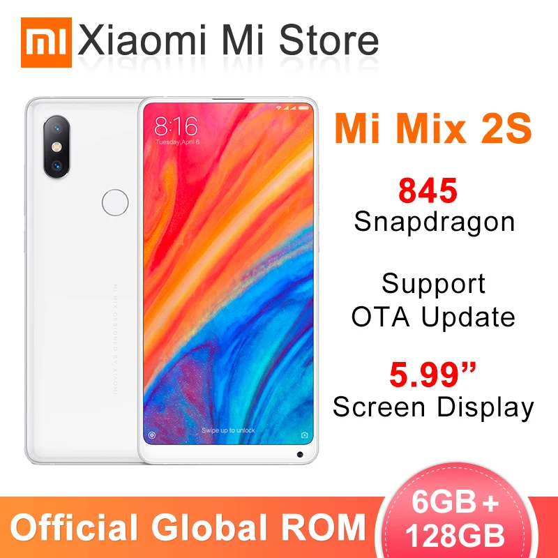 Фото Мобильный телефон Xiaomi mi x 2 S 6 ГБ 128 Snapdragon 845 12 МП AI двойная камера NFC 3400 мАч 5 99 дюйма