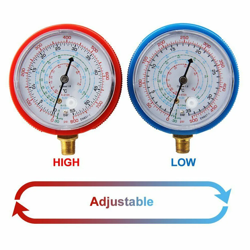 2PCS Refrigerant Low High Pressure Gauge R22 R404A R134A R410A Air Conditioner Refrigerant Manifold Gauge HVAC Tool Accessories
2PCS Refrigerant Low High Pressure Gauge R22 R404A R134A R410A Air Conditioner Refrigerant Manifold Gauge HVAC Tool Accessories