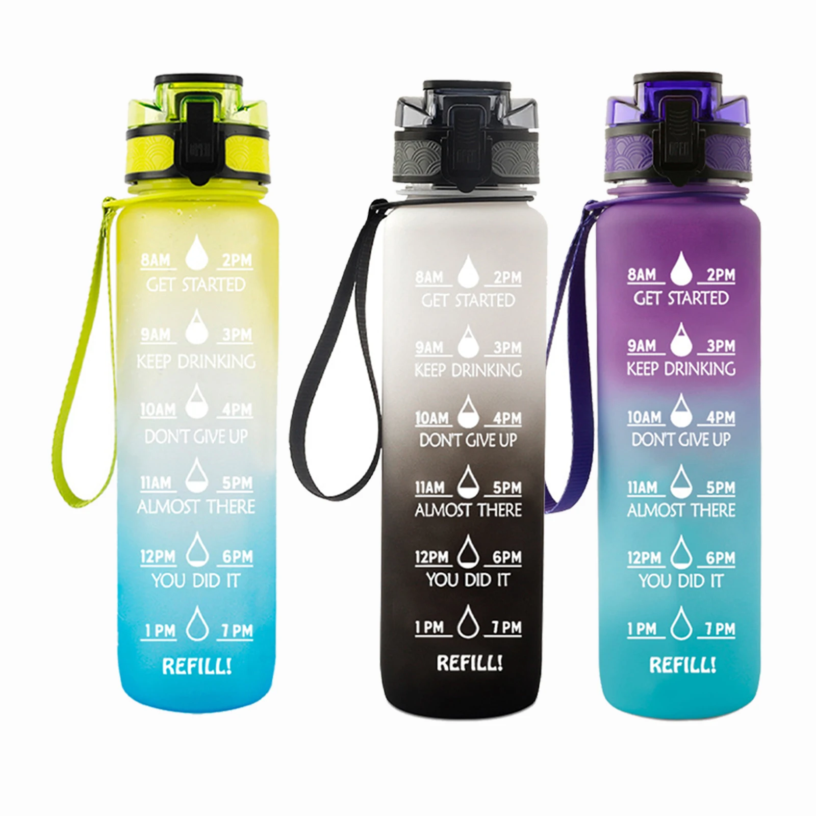 1L Water Bottle Sport Water Cup with Time Reminder Frosted Maker for Outdoor Cycling Running Gym Sports Fitness
1L Water Bottle Sport Water Cup with Time Reminder Frosted Maker for Outdoor Cycling Running Gym Sports Fitness