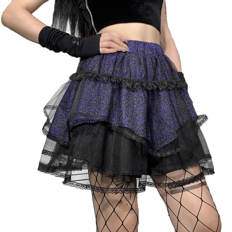 Grunge Mini Ball Gown Skirt Lolita Harajuku E-girl Women Gothic Lace Skirts Leopard Print High Waist 90s Vintage Emo Alt Clothes
Grunge Mini Ball Gown Skirt Lolita Harajuku E-girl Women Gothic Lace Skirts Leopard Print High Waist 90s Vintage Emo Alt Clothes
