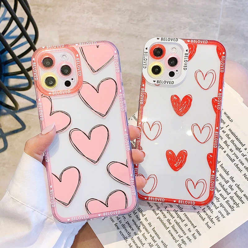 Ultra-thin Cute Heart-shaped Square Silicone Phone Case For iPhone 13 12 11 Pro XS Max XR X SE 8 7 Plus Transparent Soft Cover
Ultra-thin Cute Heart-shaped Square Silicone Phone Case For iPhone 13 12 11 Pro XS Max XR X SE 8 7 Plus Transparent Soft Cover
