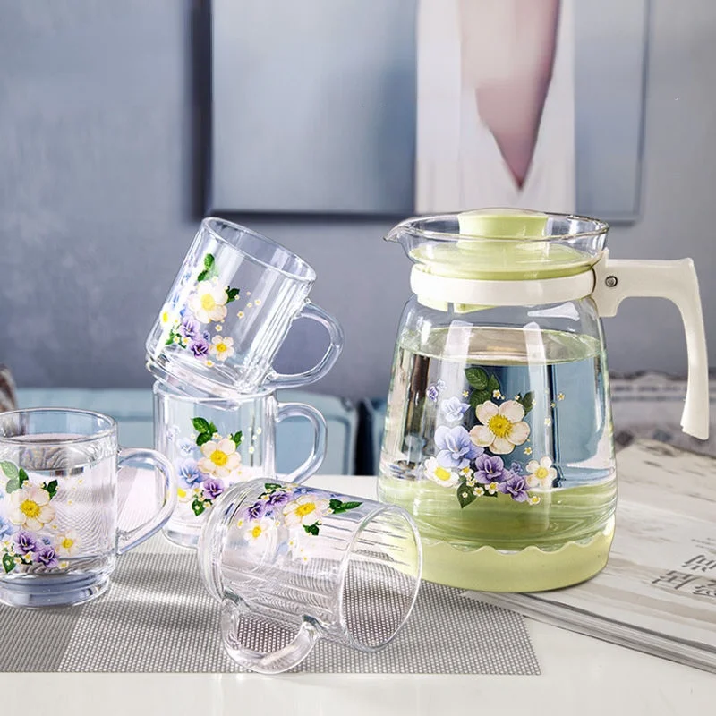 Cold boiled water bottle heat-resistant household large-capacity printing cold water bottle glass teapot heat-resistant set
Cold boiled water bottle heat-resistant household large-capacity printing cold water bottle glass teapot heat-resistant set