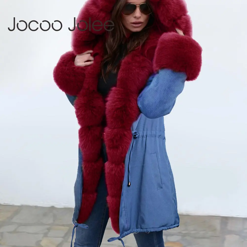 Женские зимние толстые теплые пальто Jocoo Jolee, новинка 2019, модная длинная парка с капюшоном и меховым воротником в европейском и американском ...
Женские зимние толстые теплые пальто Jocoo Jolee, новинка 2019, модная длинная парка с капюшоном и меховым воротником в европейском и американском ...