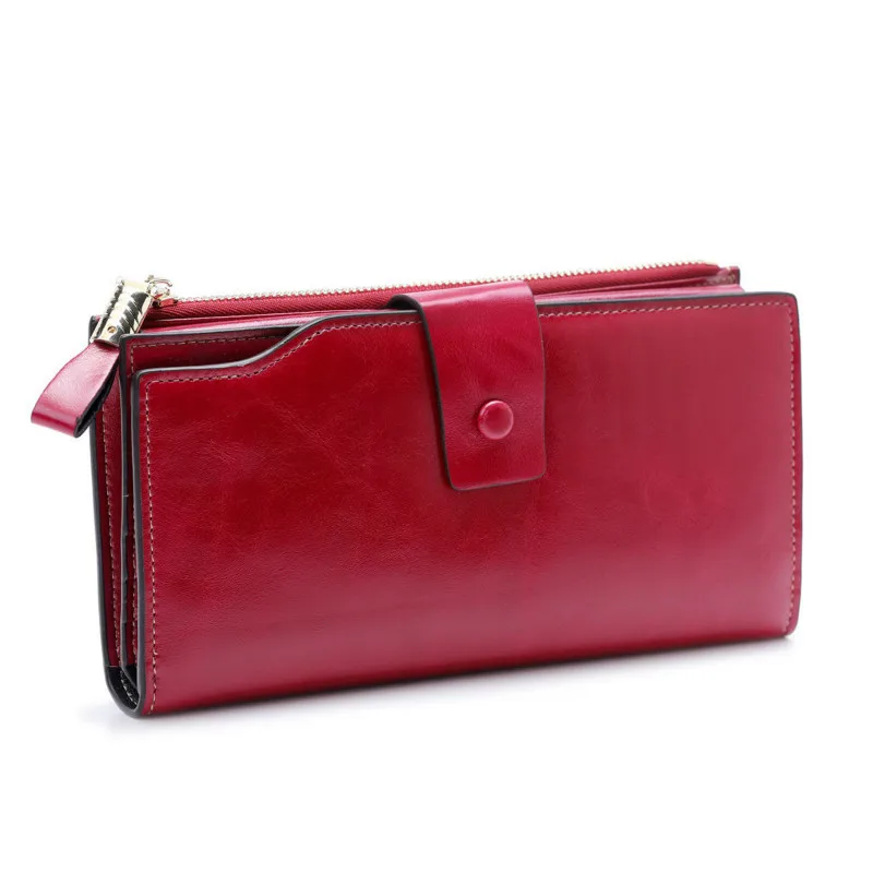 Fashion Genuine Leather Women Wallet Female Cell Phone Pocket Long Women Purses Hasp Oil Wax Leather Lady Coin Purse Card Holder
Fashion Genuine Leather Women Wallet Female Cell Phone Pocket Long Women Purses Hasp Oil Wax Leather Lady Coin Purse Card Holder