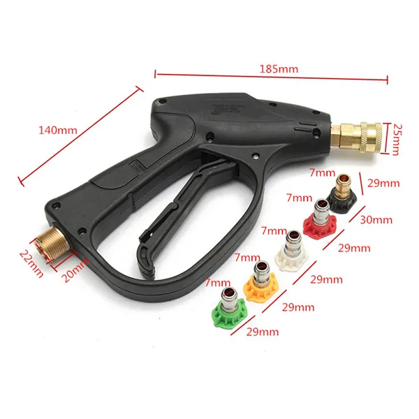 3000PSI High Pressure Washer Water Guns M22 1/4" Quick Connect Adapter with 5 Nozzles Tips for Karcher Car Washer Foam Lance
3000PSI High Pressure Washer Water Guns M22 1/4" Quick Connect Adapter with 5 Nozzles Tips for Karcher Car Washer Foam Lance